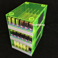 Étagère de présentation pour supermarché Huasheng, en plastique acrylique, taille et couleur personnalisables, écologique, installation facile