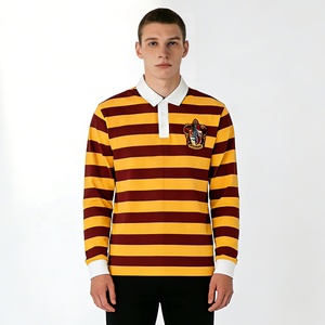 T-<span class=keywords><strong>shirts</strong></span> de <span class=keywords><strong>rugby</strong></span> pour hommes avec logo personnalisé, 100% coton, jersey lourd, chemise rayée, polo de <span class=keywords><strong>rugby</strong></span> à manches longues pour hommes - Product Image 1