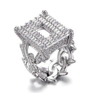 <strong>UK</strong> Grime Culture Inspired <strong>Rings</strong> Hip-hop New Copper Inlaid Zircon Inlaid Zircon <strong>Men's</strong> <strong>Ring</strong> Full-Zircon <strong>Ring</strong> <strong>for</strong> <strong>Man</strong> Rapper - Product Image 2