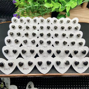 Bông tai đá quý Garnet & Peridot tự nhiên bán buôn, đá pha lê tự nhiên trị liệu, thiết kế tròn khắc, quà tặng cưới - Product Image 4