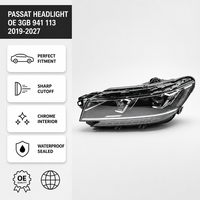 Phare avant gauche LED Premium OEM 3GB941113 3GB941114 avec lentille de projecteur 6000K pour VW Passat B8 2016-2023, version haut de gamme SVW MQB