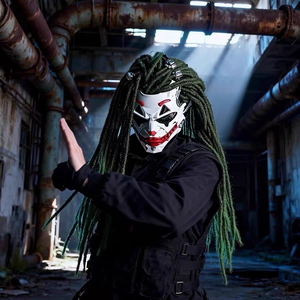Masque de <span class=keywords><strong>costume</strong></span> de <span class=keywords><strong>clown</strong></span> cyberpunk de Noël unisexe en polyester - Product Image 5