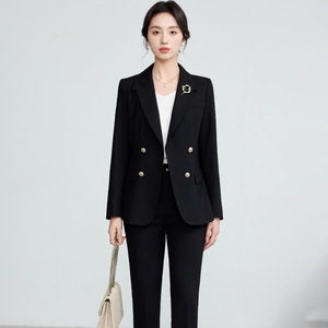 Women's Professional Office Suit Set Long Sleeve Autumn Polyester Anti-Wrinkle Slim Fit Elegant Formal Wear - Product Image 2