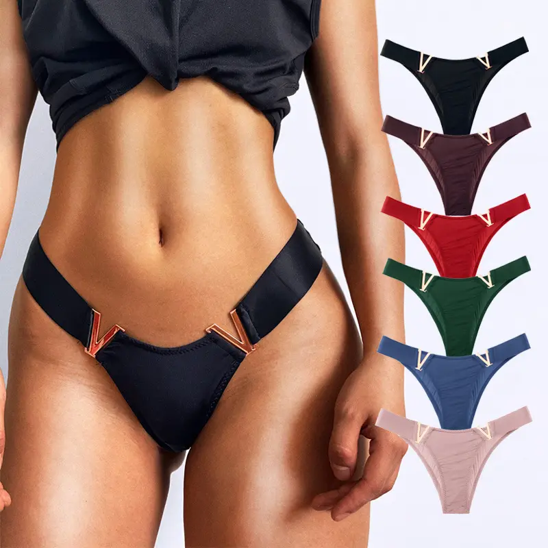 PASUXI 2024 Calcinha Tanga Cintura Baixa Secreta V Letra G String Lingerie Breve Calcinha Sem Costura Mulheres Roupa Interior De Seda De Gelo