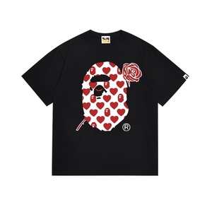 เสื้อยืดผู้ชายลายสก็อตสีขาวพิมพ์โลโก้แบรนด์ Bathing Ape สไตล์สตรีทแฟชั่น - Product Image 6