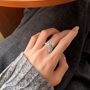 9 Adjustable <b>Dainty</b> 2*4mm Marquise cut Natural Gemstone Leaf <b>Rings</b> 925 Sterling <b>Silver</b> Wheat Jewelry for Women - Product Image 2