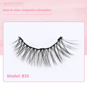 10 paires de <span class=keywords><strong>faux</strong></span> <span class=keywords><strong>cils</strong></span> magnétiques réutilisables en soie naturelle, type croisé mince tridimensionnel, aimant binoculaire agrandi - Product Image 5