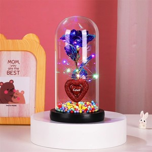 ของขวัญดอกไม้ประดิษฐ์สำหรับวันวาเลนไทน์ดอกกุหลาบแม่พร้อมไฟ LED แสดงโดม PVC - Product Image 5