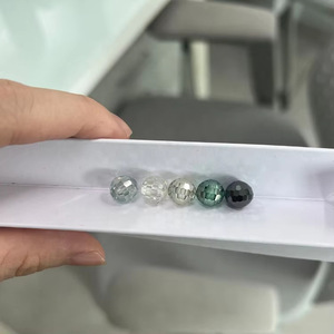 Moissanite <strong>Beads</strong> Round Facet White Yellow Blue <strong>Black</strong> Vvs Moissanite Stone Hole Ball Necklace Bracelet Jewelry Loose Moissanite - Product Image 4