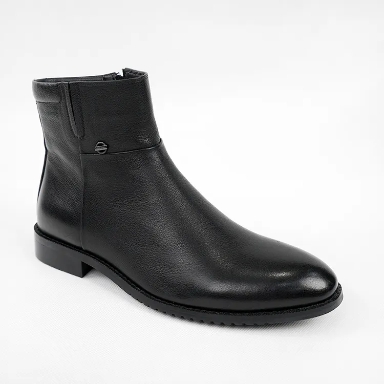 Hot Selling High Quality Genuine Leather Business Shoes Men's Round Head Chelsea Boots