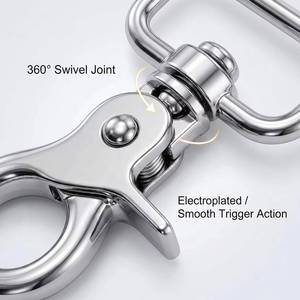 50mm 58mm heavy-duty zinc alloy swivel spring buckle, durable metal carabiner, suitable for dog leashes and bag <b>hardware</b> - Product Image 4