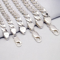 Chaîne cubaine en argent sterling 925 véritable, vente en gros, collier à maillons fins très prisé