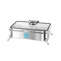 Réchauds électriques de luxe puissants pour buffet, service traiteur, chauffe-plats rectangulaires en acier inoxydable pour hôtels et mariages