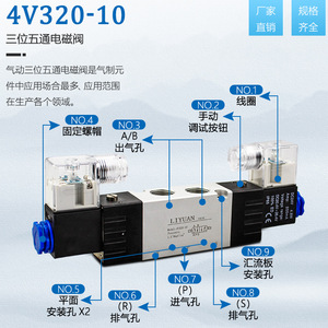ลิกซวน 4V ซีรีส์โซลินอยด์วาล์วควบคุมแบบคู่อลูมิเนียมอัลลอยด์ 185x68 มม. ลม 0.15-0.8Mpa - Product Image 2