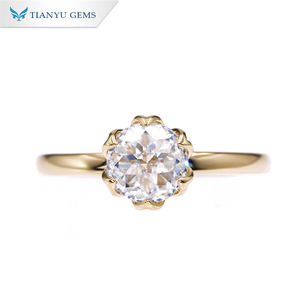 Bague de fiançailles Tianyu Fine Jewelry en moissanite, coupe jubilé, diamant de 7 mm, or massif 14 carats 18 carats, alliances pour cadeaux - Product Image 1