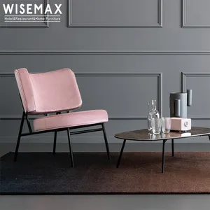 WISEMAX फर्नीचर फैक्टरी प्रत्यक्ष बिक्री आधुनिक कैफे कुर्सी भोजन सरल लोहे अवकाश एकल कुर्सी