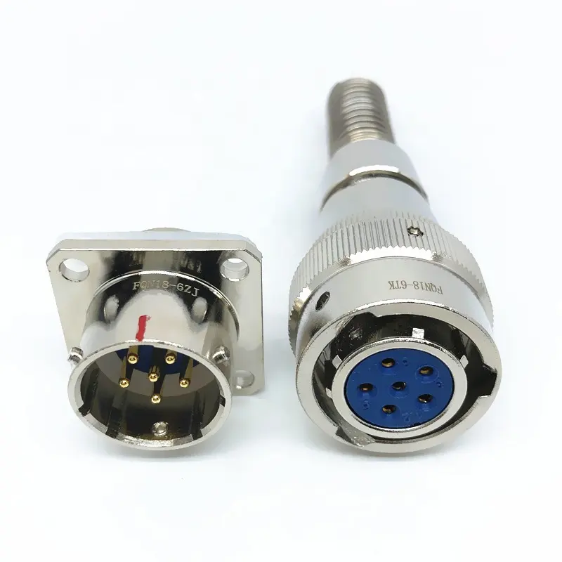 방수 소켓 FQN18 시리즈 남성과 여성 소켓 및 플러그 6 핀 전원 커넥터 씰