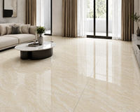 Carreaux de sol en porcelaine 60x60 beige veiné marbre brillant, modernes et luxueux pour salon et maison - Vente en gros