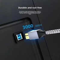USB 3.0 High-Speed Square-Head Data Pure Copper Conductor Aluminium Alloy Jacket untuk Printer Transfer Data Eksternal