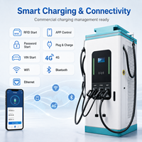 Borne de recharge rapide DC 400 kW à triple connecteur GB/T CCS2 OCPP IP54, station de charge au sol pour flotte de camions et projets routiers