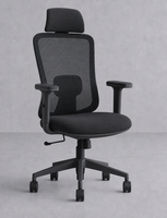 Chaise de bureau pivotante ergonomique moderne à dossier haut entièrement en maille, réglable en hauteur, pour cadres