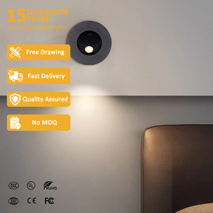 Lámpara de Lectura Decorativa Redonda de 3W 3000K Blanco Cálido para Interiores, Lámpara LED Empotrada en la Cabecera de Aluminio para Dormitorio, Hotel y Hogar - Product Image 1