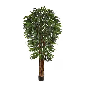 Planta de decoración para el hogar, árbol de palmera de seda, Raphis Artificial, jungla verde