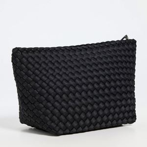 กระเป๋าเครื่องสำอางพับได้แบบพกพา  วัสดุหนังวีแกน  ขนาดใหญ่  ดีไซน์หรูหรา  สำหรับผู้หญิง  รักษ์โลก  สีกรมท่า  แบบมีซิป  นำกลับมาใช้ใหม่ได้ - Product Image 6