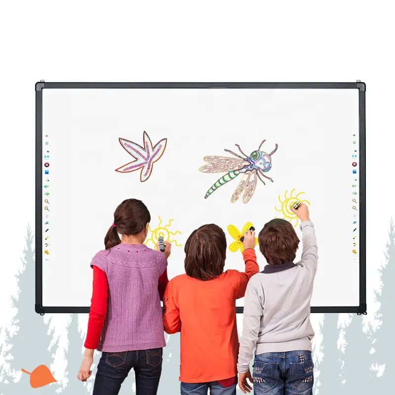 Riotouch 82 Inch 4:3 Ratio Ir 10 Points Finger Touch Interactive Whiteboard Spray Frame for Education Painting Aluminum Black