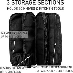 Muestra Gratuita de Bolsa para Cuchillos de Cocina, Bolsa Enrollable de Lona, Estuche para Transportar Cuchillos, Bolsillos de Almacenamiento Duraderos, Bolsas Enrollables de Cuero - Product Image 5