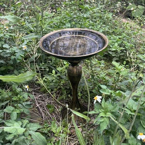 Bahçe çim Yard için Vintage kase ile ayakta serbest duran <span class=keywords><strong>Metal</strong></span> kuş banyosu - Product Image 3