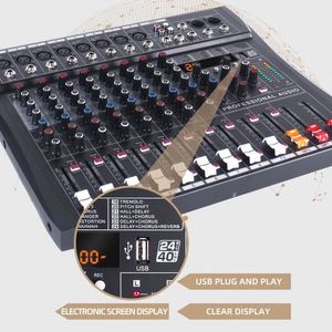Consola de mezcla de 8 canales de rendimiento profesional, interfaz USB PARA KARAOKE, mezclador de Audio para DJ - Product Image 3