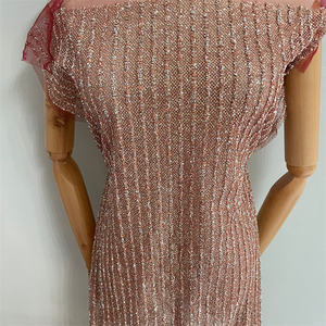 Venta al por mayor Color Sparkle Glitter Net Fabric Glued Glitter Lace Shiny Wedding Tulle Lentejuelas Tela <span class=keywords><strong>de</strong></span> encaje para <span class=keywords><strong>vestido</strong></span> <span class=keywords><strong>de</strong></span> fiesta nupcial - Product Image 1