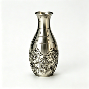 Jarrón de Metal Grabado por CNC Personalizado, Diseño OEM, Solo por Encargo, Sin Stock, Latón, Acero Inoxidable, Decoración con Patrón Chino - Product Image 1