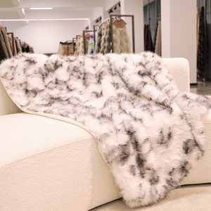 Luxury Faux Fox Fur <strong>Blanket</strong> <strong>Snow</strong> Leopard Print Super Soft Plush Sofa Bed Decorative <strong>Blanket</strong> for Home Hotel Wholesale Custom - Product Image 2