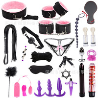 Delove BDSM 26 PCS Set Perlengkapan Bondage Mainan Seks Pasangan Gay Aksesoris Erotis Borgol Seksi Kerah Permainan Dewasa Fetish untuk Wanita