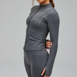 Slim Fit <b>Workout</b> <b>Jacket</b> Women's Full Zip Fitness Yoga <b>Jacket</b> With Thumb Hole - Product Image 5