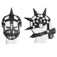 Masque facial unisexe en cuir tressé Steampunk, style Anime Gothique, couleur unie, taille adulte, pour cosplay, fêtes et occasions spéciales, transfrontalier