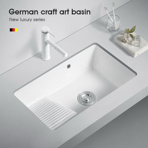 Lavabo de cerámica de estilo moderno, lavabo individual profundo bajo encimera, lavado de cara, baño, balcón, escurridor, fregadero de baño, fregadero de lavandería - Product Image 3