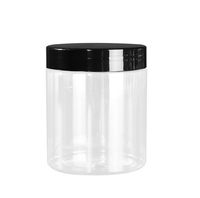 Pot en plastique à large ouverture de qualité alimentaire de 380 ml, diamètre 71 mm, hauteur 118 mm, avec couvercle à vis pour assaisonnement, épices, biscuits