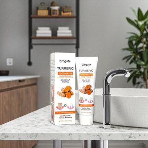 Dentifrice naturel aux herbes Crogate avec curcuma et huile de coco pour blanchir les dents et soins bucco-dentaires à domicile pour toute la famille - Product Image 4