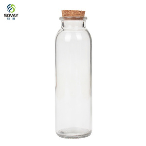 Bouteille en verre transparente <span class=keywords><strong>moins</strong></span> chère de 250 ml, 350 ml, 500 ml avec couvercle en fer pour boissons froides, thé et jus de lait – Bouteille en verre vide - Product Image 1