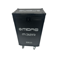 Boîte de mixage numérique portable de haute qualité, personnalisée, pour DJ, console, étui de transport tout noir pour Midas M32R avec 3 portes et 4 roues