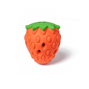Jouet à mâcher pour chien en forme de fraise pour mâcheurs agressifs, jouet durable pour chiot, jouet d'entraînement pour l'IQ et l'enrichissement mental, adorable jouet pour chien - Product Image 3