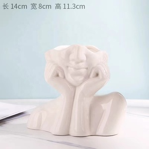 <span class=keywords><strong>Vaso</strong></span> in ceramica Nodic Creative Bisque <span class=keywords><strong>con</strong></span> volto umano scultura moderna decorazione domestica e matrimonio/regalo per san valentino - Product Image 5
