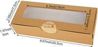 Boîtes d'expédition en carton kraft brun avec fenêtre transparente pour macarons et bonbons, écologiques et biodégradables, livraison en 1 à 3 jours, en gros