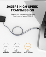 Cable de Datos USB-C a USB-C de Alta Calidad con Trenzado de Nylon, Carga Rápida PD 240W, USB 3.2 Gen 2, 48V 5A, Venta al Por Mayor