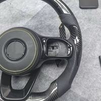 Volant de voiture en fibre de carbone modifié, adapté aux Mercedes-Benz AMG W205 W214 W222 W223 C63 C43, volant en fibre de carbone