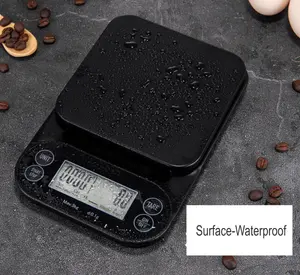 شعار مخصصة الرقمية القهوة المطبخ مقياس مخبز وزنها الغذاء جداول صغيرة مؤقت رقمي 3 كجم القهوة مقياس مع الوقت