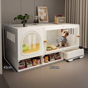 Jaula de Resina para Perros, Casa de Interior Transparente de Lujo Ecológico con Patrón Sólido para Mascotas de Raza Pequeña, Villa para Perros - Product Image 6